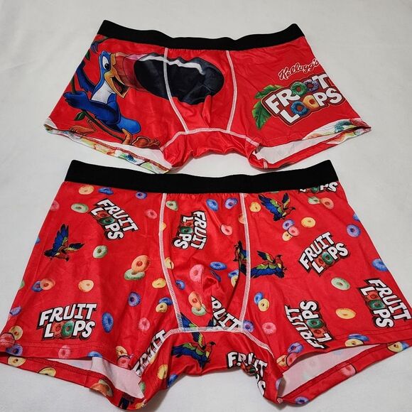 Men's Froot Loops Red Fun Sexy Novelty Boxer Briefs Set Size Large L NEW - Picture 1 of 13